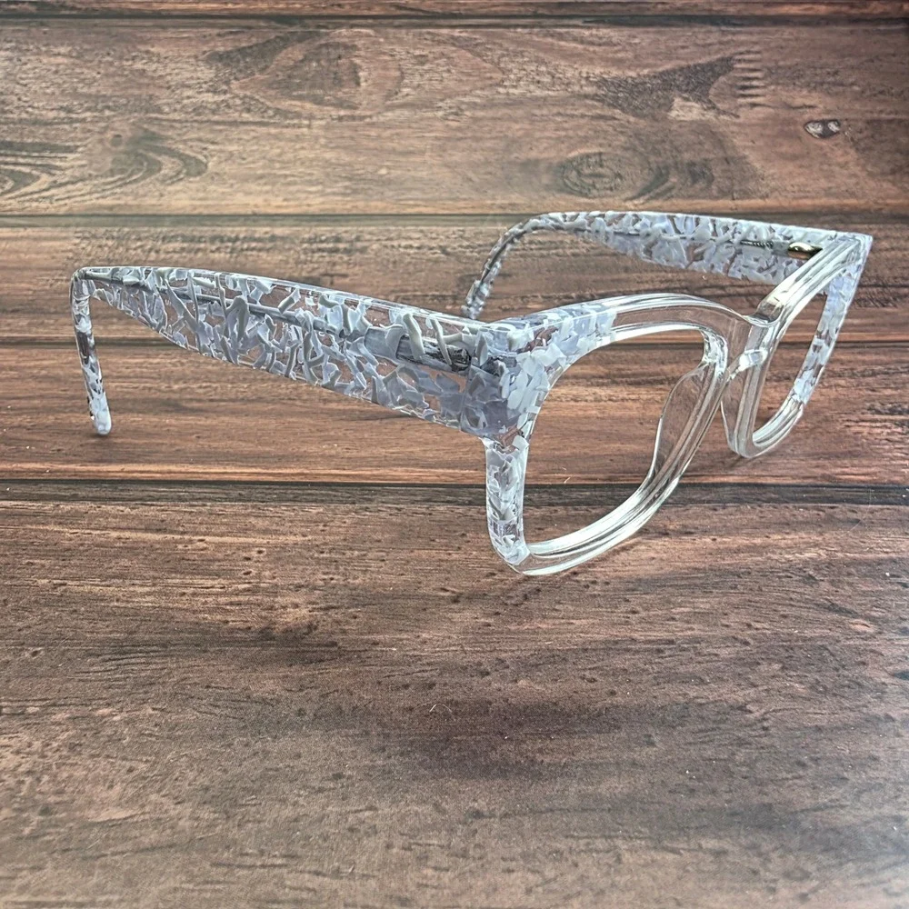 Sean John SJL06026 971 Clear White Confetti Cat Eye Optical Eyeglass Frames 52mm